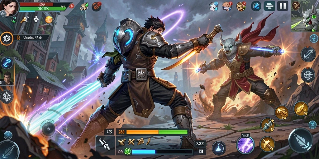 Gameplay seru dalam 33ZK menampilkan pertarungan epik karakter yang berbeda.