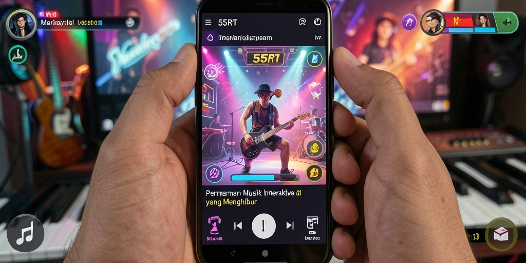 Gameplay interaktif 55RT dalam mengasah kemampuan musik.