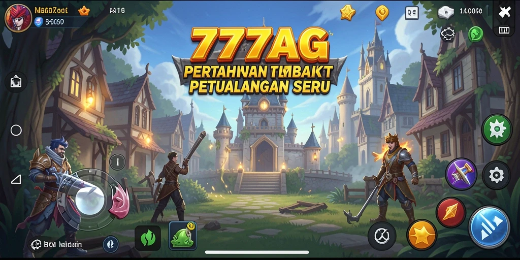 Tangkapan layar utama 777AG menampilkan aksi seru dalam game Tower Defense.