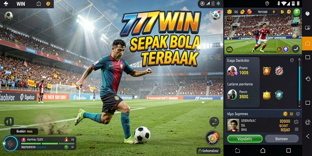 Screenshot gameplay 777WIN yang menunjukkan aksi sepak bola yang mendebarkan.