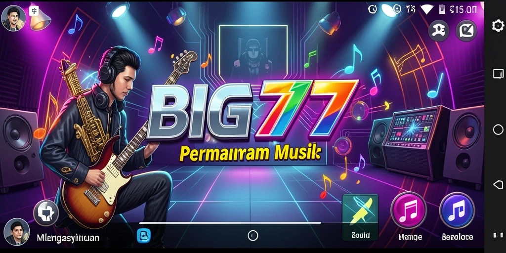 Screenshot BIG77 menampilkan gameplay musik yang dinamis dan menarik.