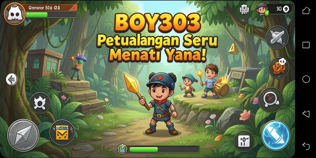 Tampilan gameplay seru dalam BOY303 yang penuh petualangan.