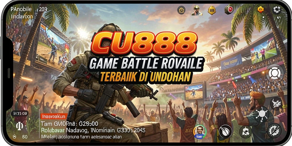 Screenshot CU888 menampilkan aksi seru dalam gameplay Battle Royale.