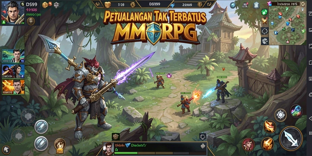 Tampilan gameplay DS99 yang menarik dan penuh aksi petualangan MMORPG.