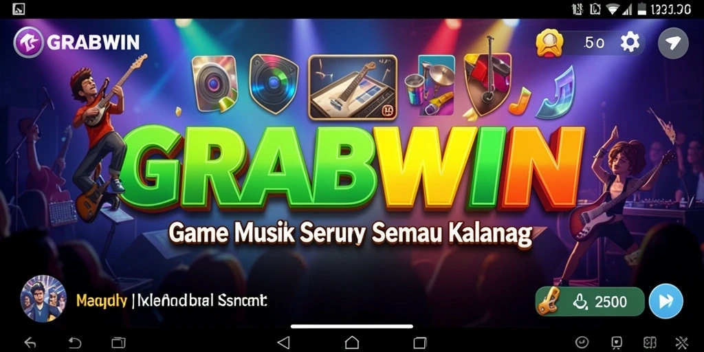 Tampilan menarik gameplay GRABWIN yang penuh musik.