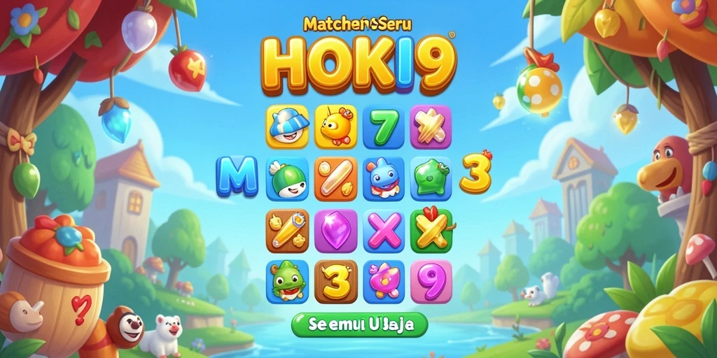 Screenshot HOKI9 menampilkan gameplay seru Match-3 yang memikat.