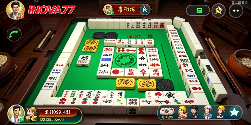 Tampilan gameplay Mahjong yang menarik dan menantang di INOVA77.