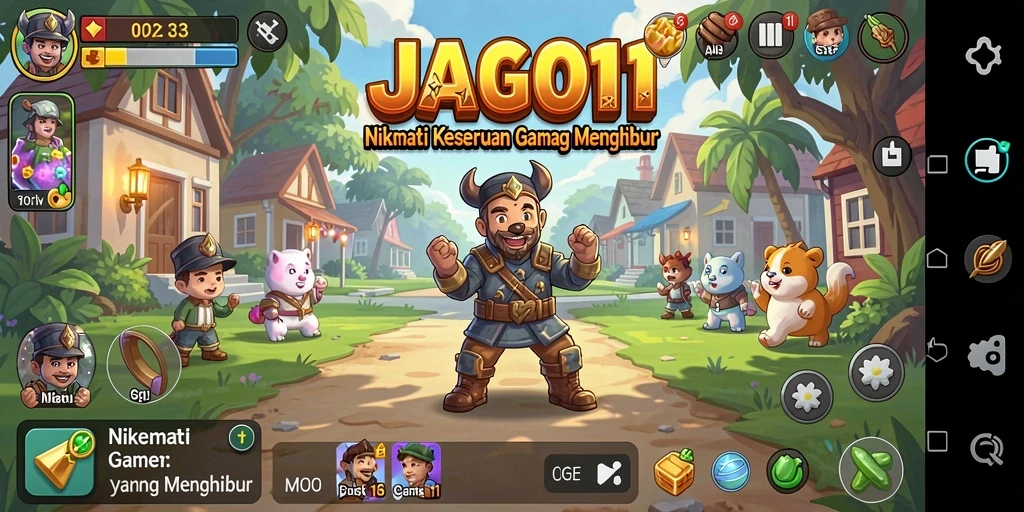 Tampilan utama JAGO11 yang menunjukkan gameplay Idle yang seru.
