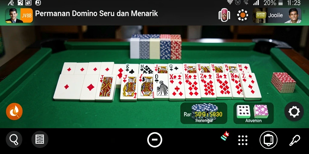 Tampilan gameplay seru dalam permainan domino JV88.