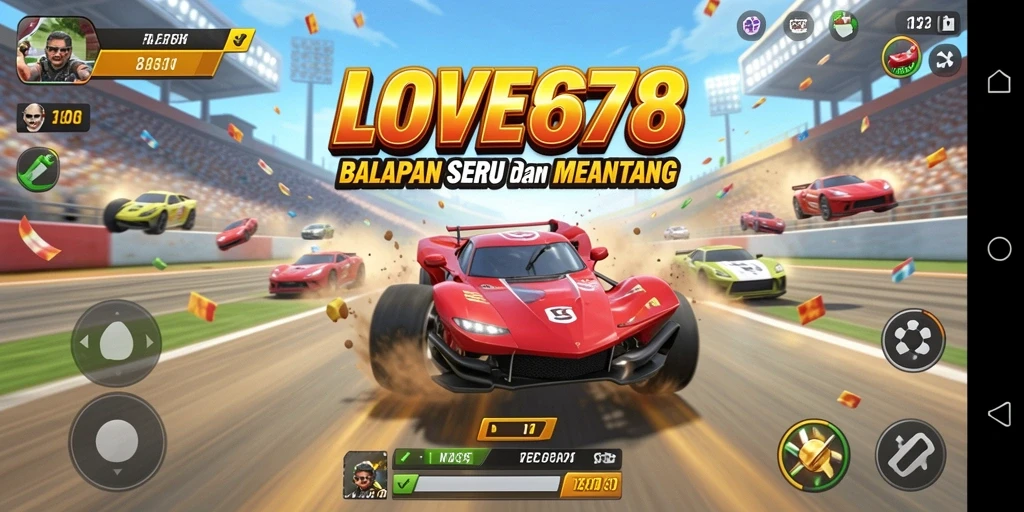 Gameplay seru dalam LOVE678 dengan balapan cepat.