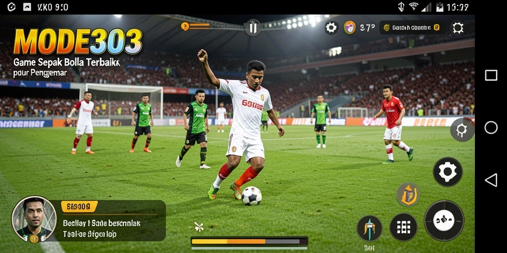 Gambaran menakjubkan dari gameplay sepak bola intens.