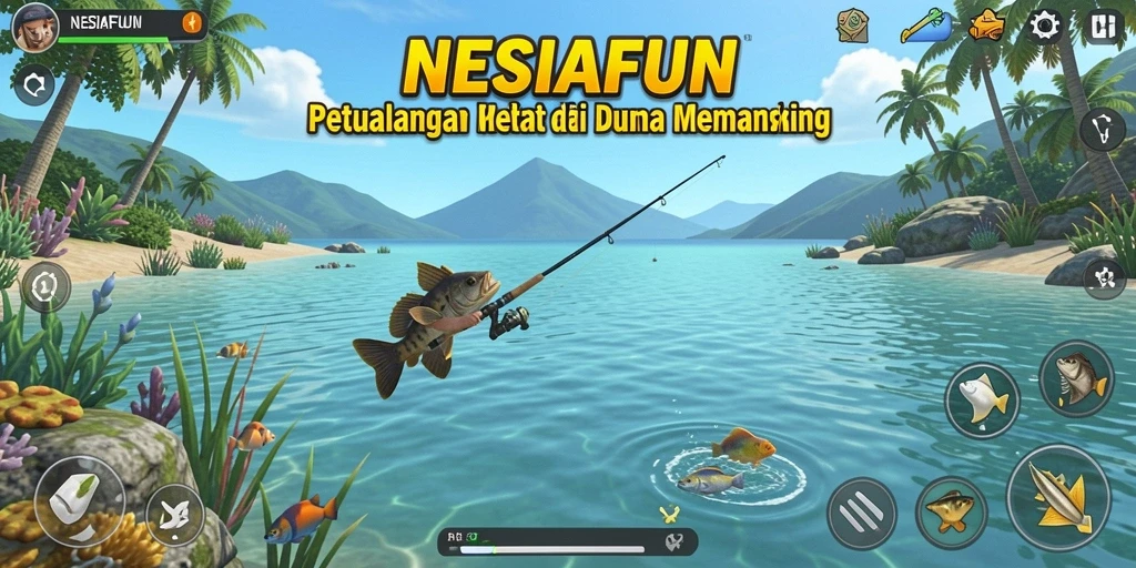 Tangkapan layar dari gameplay <strong>NESIAFUN</strong> yang memikat dalam dunia memancing.