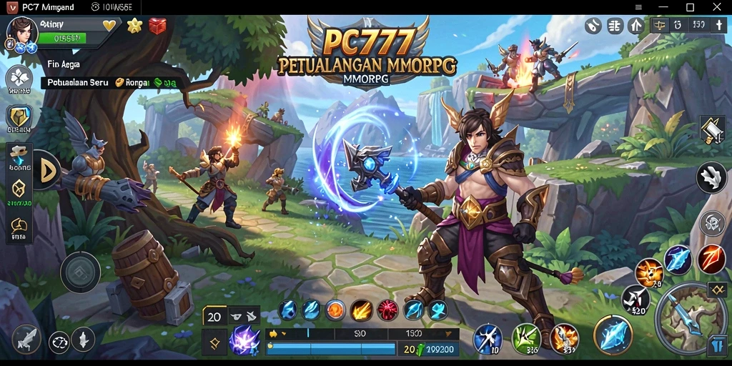Tampilan gameplay yang menakjubkan dari PC777 dalam dunia MMORPG.