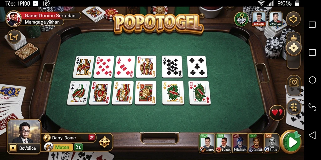 Tampilan menarik gameplay domino di POPOTOGEL.