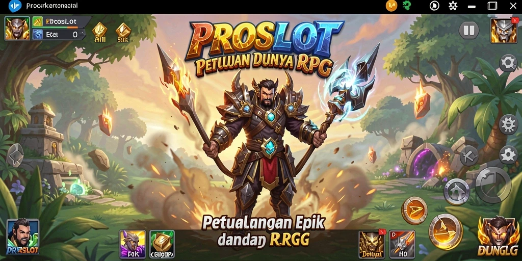 Tangkapan layar gameplay <strong>PROSLOT</strong> menampilkan aksi seru dalam dunia RPG.