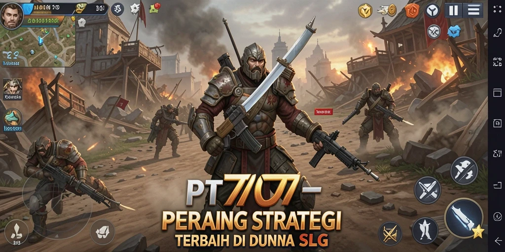 Screenshot PT707 menunjukkan pertempuran strategis yang mendebarkan.