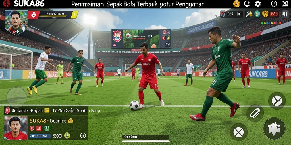 Tampilan gameplay <strong>SUKA86</strong> menunjukkan aksi sepak bola yang mendebarkan.