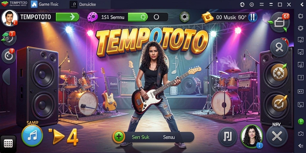 Tampilan gameplay TEMPOTOTO dengan pengalaman musik interaktif yang menarik.