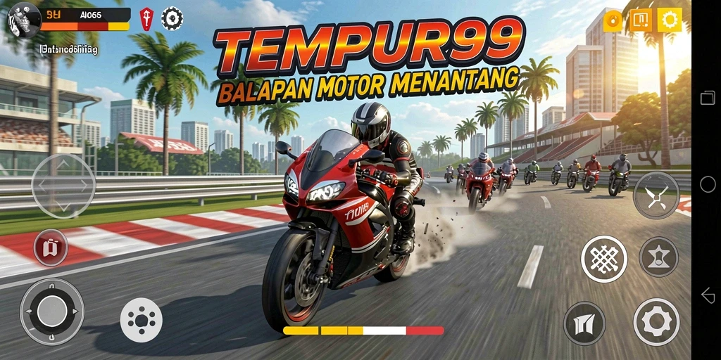 Gameplay seru dengan balapan motor yang menegangkan.