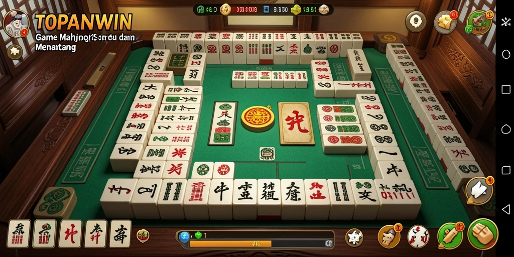 Tampilan gameplay TOPANWIN dengan antarmuka Mahjong yang menyenangkan.