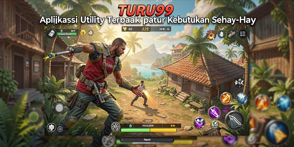 Tampilan antarmuka aplikasi TURU99 yang sederhana dan fungsional.