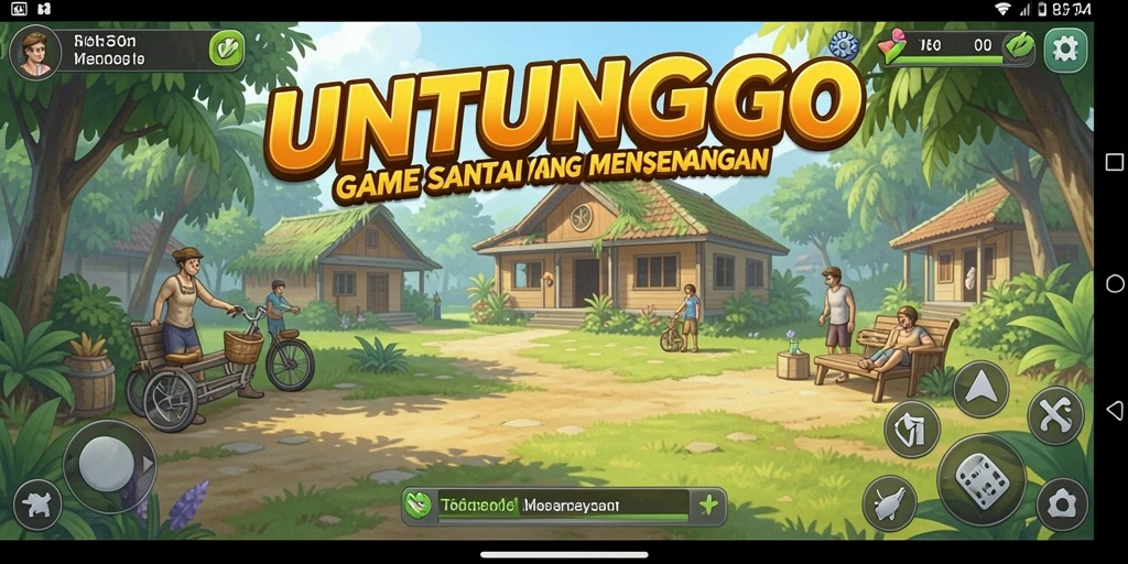 Screenshot UNTUNGGO menunjukkan gameplay yang ceria dan santai.