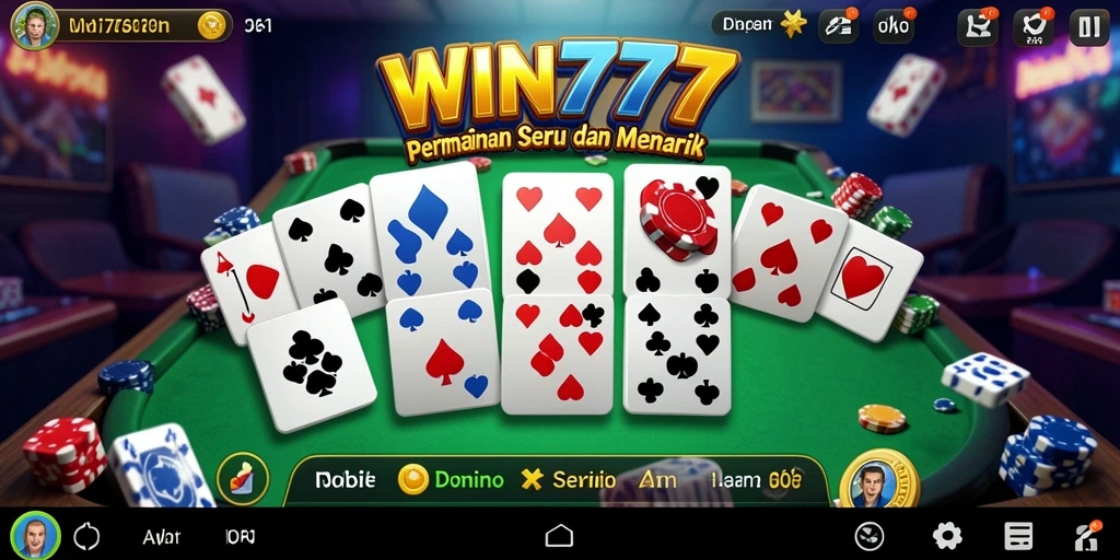 Tampilan gameplay menarik dari permainan Domino WIN777.
