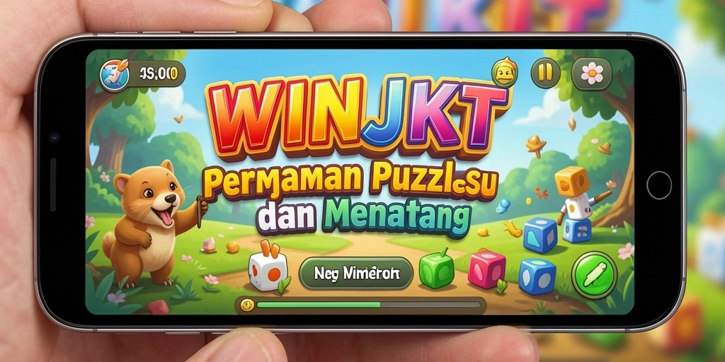 Screenshot gameplay WINJKT menampilkan aksi menyelesaikan puzzle yang seru.